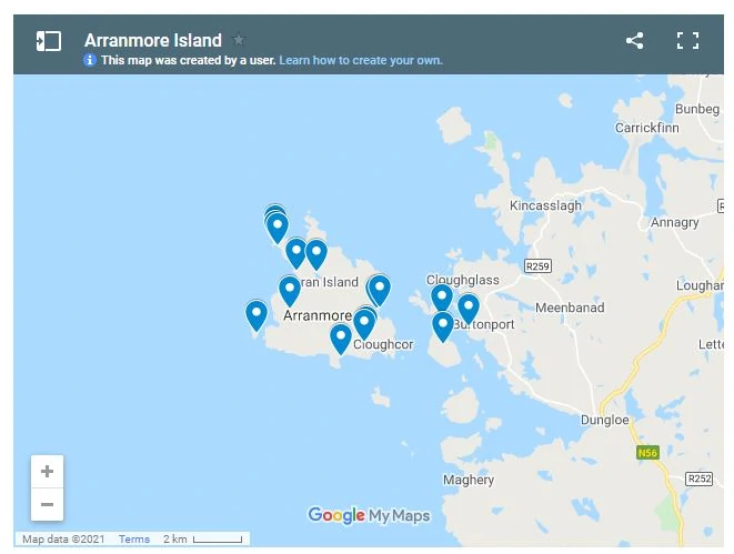 Map of Arranmore Island Donegal