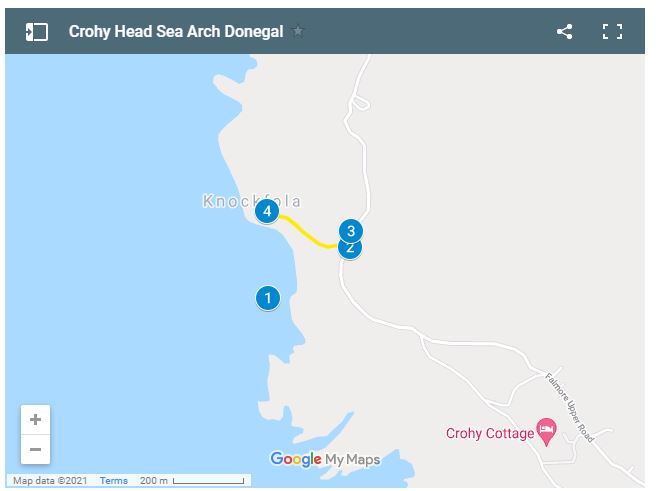 Map Crohy Head Sea Arch Donegal