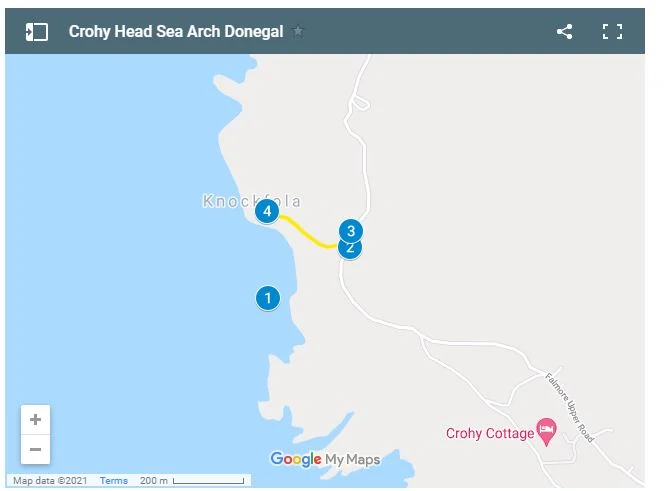 Map Crohy Head Sea Arch Donegal